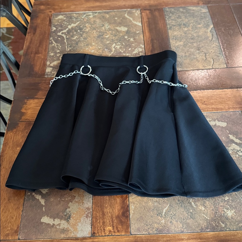 Hot Topic Black Skirt with Chain Detail
